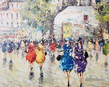 st054D Impressionnisme Parisien scènes Peinture à l'huile
